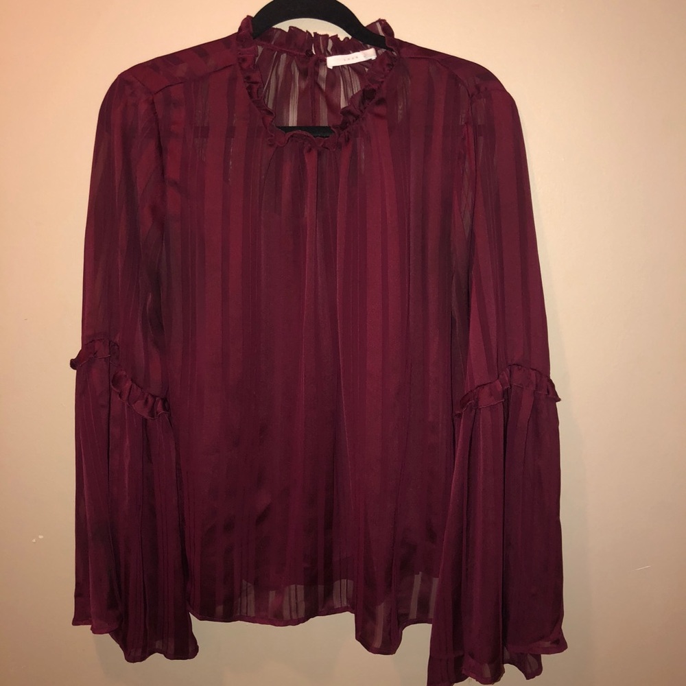 Lush Shadow Stripe Blouse Size Large